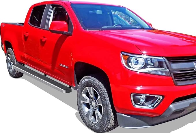 APS Running Boards (Nerf Bars Side Steps Step Bars) Compatible with Chevy Colorado GMC Canyon 2015-2026 Crew Cab 6ft Bed (Silver 5 inches Wheel to Wheel)