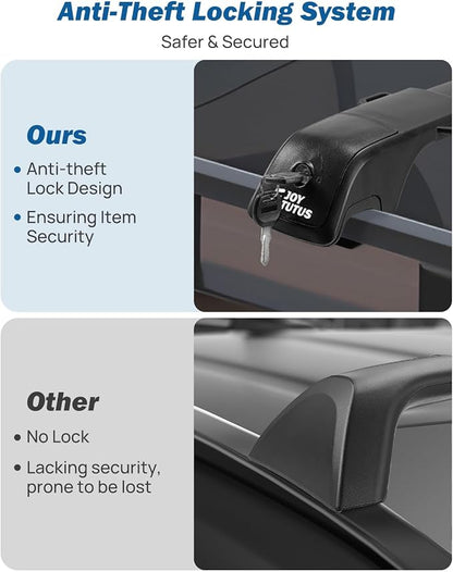JOYTUTUS 300lbs Lockable Roof Rack Cross Bars Compatible with Hyundai Santa Fe & Santa Fe Hybrid with Raised Side Rails (Not for SE) 2024-2026, Heavy Duty Aluminum Roof Rails Crossbars