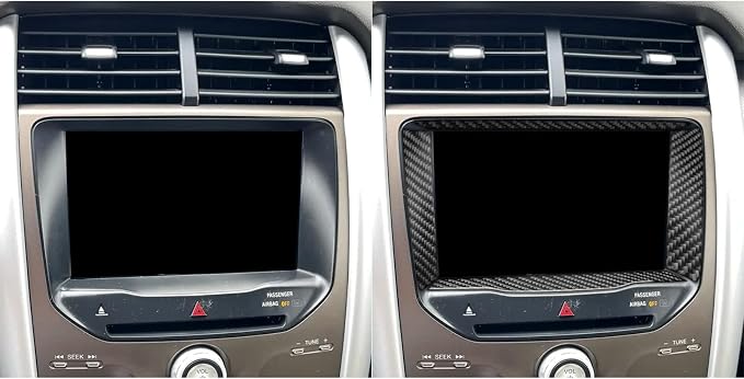 Premium Carbon Fiber Only Compatible with Ford Edge SEL 2011 2012 2013 2014 Accessories Car Center Console Navigation GPS Surround Panel Cover Interior Trim Sticker Decal Black 4PCS