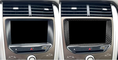 Premium Carbon Fiber Only Compatible with Ford Edge SEL 2011 2012 2013 2014 Accessories Car Center Console Navigation GPS Surround Panel Cover Interior Trim Sticker Decal Black 4PCS