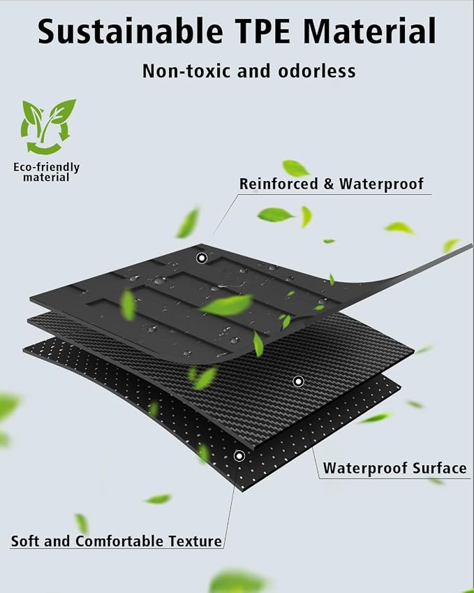 Floor Mats Custom for Subaru Outback 2026 All Weather TPE Rubber Protection 1st and 2nd Row Anti-Slip Floor Liners for Outback 2026 Accessories, Black