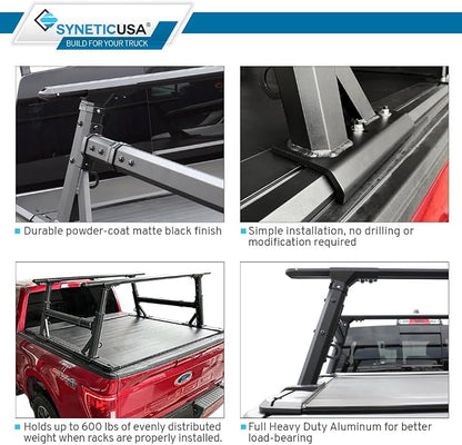 Syneticusa ER Power Retract Hard Tonneau Cover with R1 Rack Fits 2004-2026 Ford F-150 5.5' (67”) (incl. Raptor/Lightning) Truck Bed Retractable
