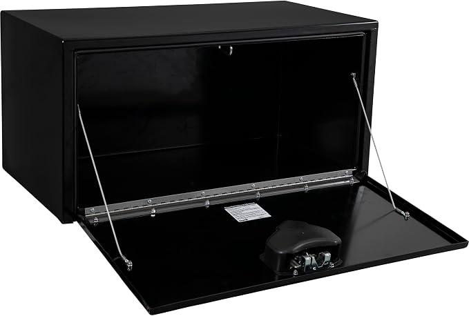 Buyers Products 1703100 14x16x24 Inch Black Steel Underbody Truck Box, Locking Paddle Latch, Recessed Drop Door, Weatherproof Tool Storage for Flatbed and Service Body Trucks, 14 Gauge Steel