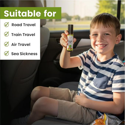 Herb Tantra Travel Ease Junior Kids Roll On,Natural Anti Nausea Relief for Car, Cruise, Airplane, Road Trip & Flight, Essential Oil Based Non drowsy Alternative for Motion Sickness