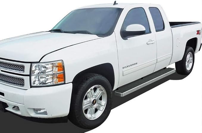 APS (Silver 6in 304 Stainless Steel) Running Boards Side Bar Compatible with Chevy Silverado GMC Sierra 1500 2500 1999-2013 Double Cab & 2500HD 3500 2001-2014 (Exclude CK Classic)