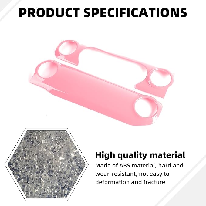 Dashboard Decorative Panel Cover, Center Console Trim Cover Kit for 2018-2023 Jeep Wrangler JL JLU & Jeep Gladiator JT(Pink)