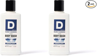Duke Cannon THICK Body Wash for Men – High-Viscosity Shower Gel, Midnight Swim Scent – Travel & Trial Size, Long-Lasting Clean Feel – 3 oz (Pack of 2)