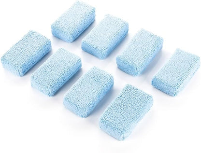 The Rag Company - Terry Sponge Applicator Pads – Reusable Detailing Applicators for Interior & Exterior Car Care – Soft, Washable Pads for Soaps, Cleaners, Sealants – 8 Pack (2"x4", Blue)