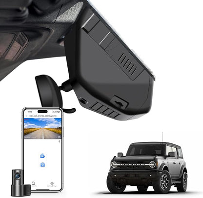 Mangoal Front 4K & Rear 1080 Dash Cam Fit for Ford Bronco 2021 2022 2023 2024 2026(Model A), Does Not Fit Ford Bronco Sport, WiFi & App, GPS, 128GB Card