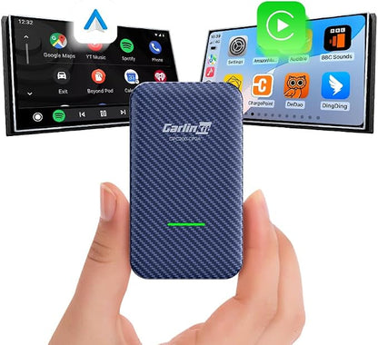 Carlinkit Wireless CarPlay Adapter for iPhone, 4.0 Adapter Convert Wired to Wireless, Support Android Auto, Voice, Music, GPS, Keys, etc. CPC200-CP2A, Blue