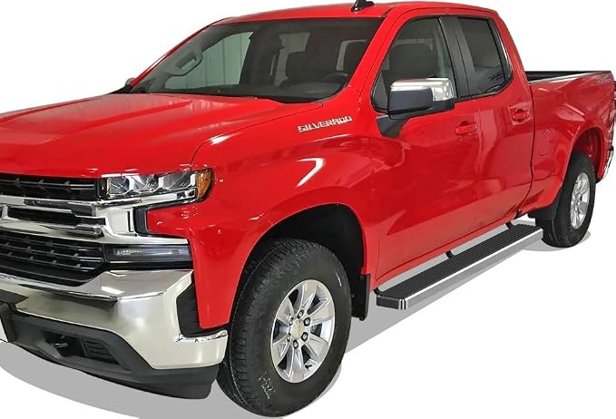 APS 304 Stainless Steel Polished 6in Side Steps Compatible with Silverado Sierra 1500 2019-2026 Extended Cab & 2500 3500 2020-2026 (Exclude 19 1500 LD)(Silverado 1500 LTD Sierra 1500 LD 2022)
