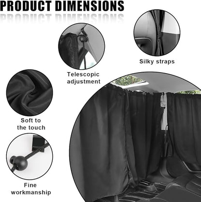 Car Window Shades, UV Protection Privacy Sunshade Covers, Removable Divider Curtains & Side Window Shades, Universal Car Interior Accessories for Sleeping Traveling Camping (3PCS)