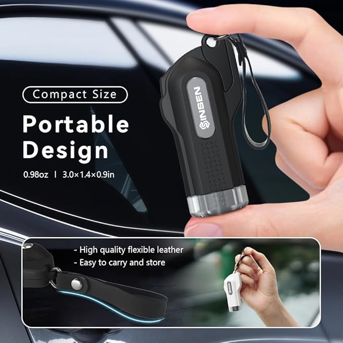 SINSEN Car Safety Hammer, 4 Pack Window Glass Breaker & Seatbelt Cutter, Emergency Keychain, Automotive Escape Kit and Survival Tool