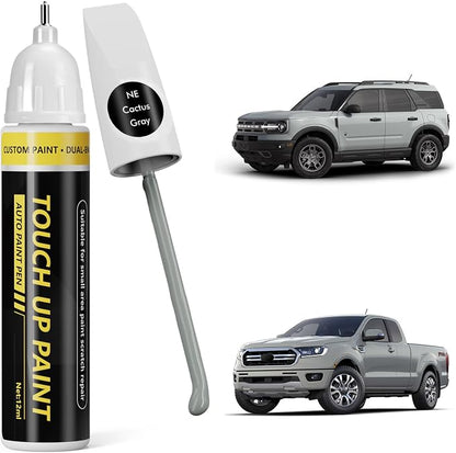 (Cactus Gray (NE) Car Touch Up Paint for ford, Car Paint Scratch Repair Kit, 2 in 1 Premium Scratch Remover Pen with Exact Color-Matched