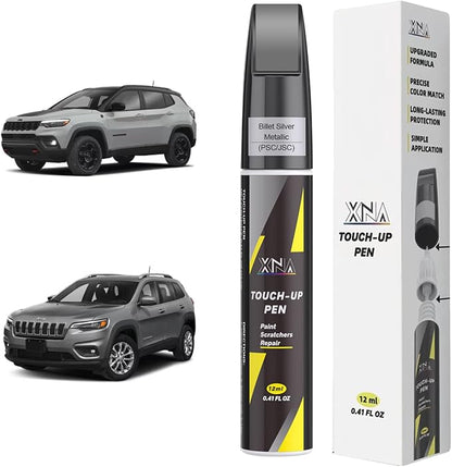 XNA Billet Silver Metallic(PSC/JSC) for Jeep Touch Up Paint, Car Scratch Remover for Nicks and Chips Repair, 2-In-1 Quick & Easy Fix Car Scratch Repair Kit with Exact Color-Matched