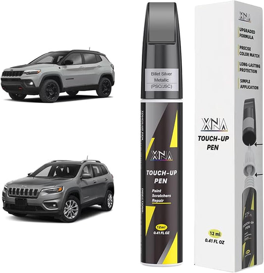 XNA Billet Silver Metallic(PSC/JSC) for Jeep Touch Up Paint, Car Scratch Remover for Nicks and Chips Repair, 2-In-1 Quick & Easy Fix Car Scratch Repair Kit with Exact Color-Matched