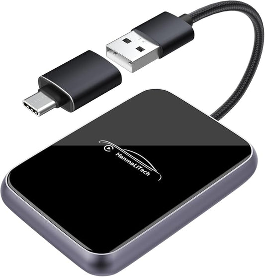 Wireless CarPlay Adapter for Apple iPhone | Mini USB Design for Convert Wired to Wireless Car Play Adapter - No Latency from iOS 10+ to Screen w/USB C (Light Purple)