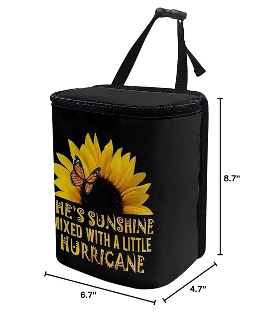 BIGCARJOB Sunflower Car Trash Bag for Back Seat Women Cute Auto Garbage Cans Hanging Vehicle Trash Bags Bins,Sunflower Auto Accessories Interior Car Organizer Bag(She's Sunshine Sunflower)