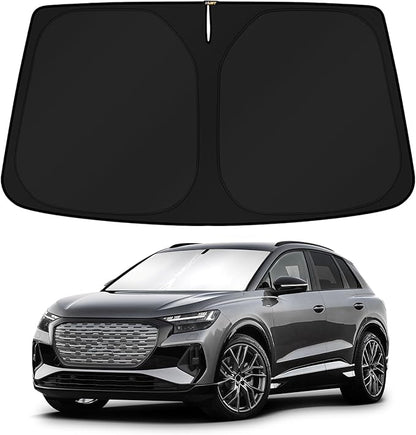 KUST Windshield Sun Shade for 2022-2024 2025 2026 Audi Q4 E-tron Etron Accessories Custom Fit Sunshade Sun Visor Protector Foldable Blocks UV Rays Keep Your Car Cooler