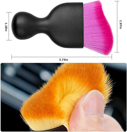 Blilo Car Interior Detailing Brush, Auto Soft Hair Cleaning Brushes, Scratch Free Curved Dirt Dust Collectors, Removal Tool for Vehicle Dashboard Air Conditioner Vents Leather (Deep Purple/1PCS)