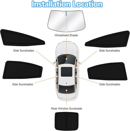 KUST Car Window Shades for Toyota Prius 2023 2024 2025 2026 Windshield Sun Shade Side Window Cover UV Block Privacy Protection Accessories for Camping Blackout Rear Back Full Set 6PCS