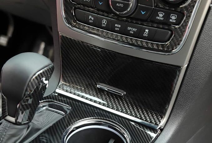 YOCTM for Jeep Grand Cherokee 2016 2017 2018 2019 2020 2021 Interior Accessories Gear Shift Cup Holder Cover Real Carbon Fiber Cup Holder Center Console Trim