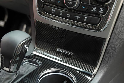 YOCTM for Jeep Grand Cherokee 2016 2017 2018 2019 2020 2021 Interior Accessories Gear Shift Cup Holder Cover Real Carbon Fiber Cup Holder Center Console Trim