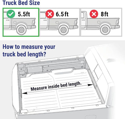 Syneticusa Retractable Hard Tonneau Cover for F-150 Ford 5.5 FT (2004-2026) | 2025 f150 Bed Cover | Lockable & Waterproof | No-Drill Install | Alternative to Hard Tri-Fold | 5-Year Protection Plan