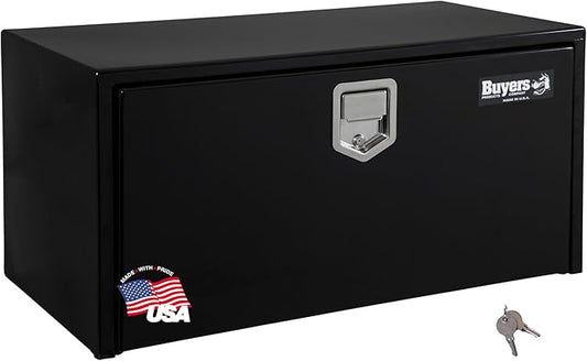 Buyers Products 1702103 Steel Underbody Truck Tool Box 18 x 18 x 30 Inch, Black Powder-Coated 14 Ga Steel, Locking Stainless Paddle Latch, Drop Door, Weather-Resistant, Made in USA