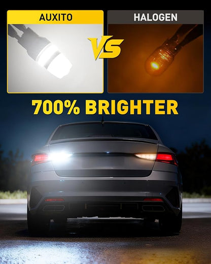 AUXITO 3157 LED Bulb Reverse Lights, 700% Brighter 3156 LED Bulbs White 3056 3057 4157 4156 3457 4057 4114 LED Bulbs with Projector for Backup Parking DRL Brake Turn Signal Tail Maker Light, Pack of 2
