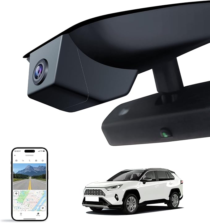Front 4K Dash Cam for 2022 2023 2024 2025 Toyota RAV4 LE Limited SE Adventure XLE XSE (Model B)(with Vent Hole),OEM-Style,Loop Recording,Easy Installation,WiFi & App,64G Card