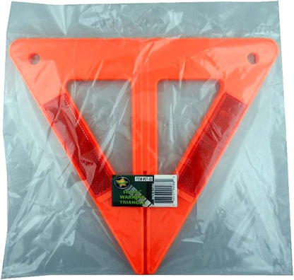 3D Plastic Safety Triangle | 9-1/8" (23.2 cm) Height | 10-1/4" (26 cm) Width | Easy Assembly & Storage | for Roadside Emergencies