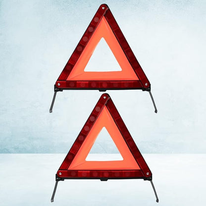 PartyKindom 2pcs Emergency Roadside Kit Warning Triangle Signs Car Emergency Road Safety Kit Quick Setup and Weighted Base