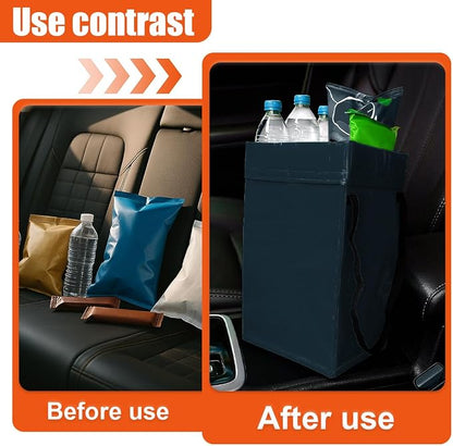 YoRise Foldable Car Trash Can, Multipurpose Waterproof Auto Back Seat Hanging Garbage Organizer, Large Capacity Leak-Proof Vehicle Interior Storage Bag Accessories for Cars, SUVs, Trucks (Cyan)