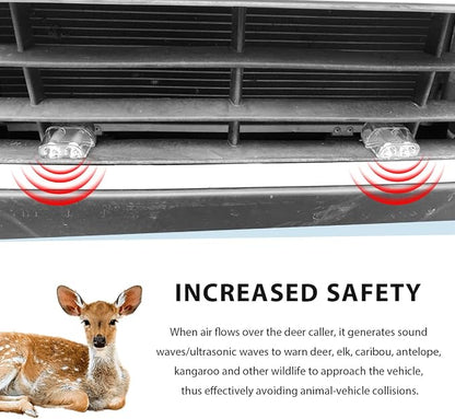 4 PCS Deer Whistles for Car, Dual Construction Deer Warning Device with Waterproof Adhesive Tapes, Animal Alert Horn Avoids Collisions Suitable for Cars Trucks Motorcycles (White)