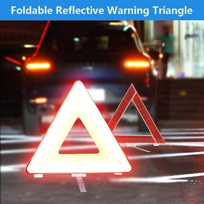 STDY Car Roadside Emergency Kit, Vehicle Truck Safety Road Side Assistance Kits Auto Accessory, with Jumper Cables, Tow Rope, Reflective Triangle, Tire Pressure Gauge, etc