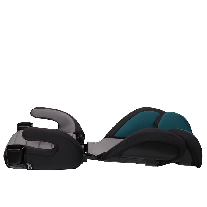 Safety 1st Grow and Go 2-in-1 Booster Car Seat with ComfortWings, Converts High-Back to Backless, 19" Wide, Slim Design, Lightweight, Foldable, Easy-Clean, Cup Holders, 40-100 lbs, Sea Serpent