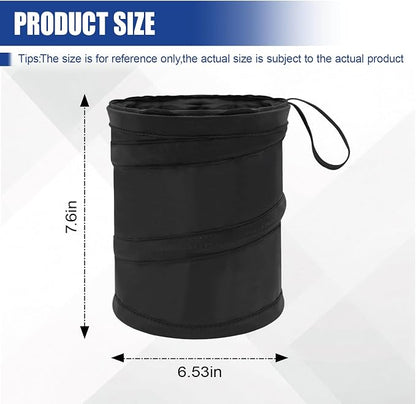 Collapsible Car Trash Can, Mini Portable Automotive Garbage Bag, Pop-Up Vehicle Rubbish Bin, Waterproof Waste Basket Bin with Magic Sticker, Hanging Washable Auto Trash Bag (1PC)
