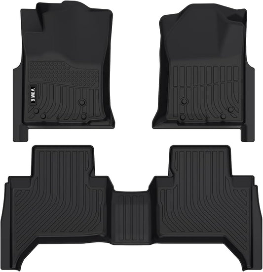 VIWIK Car Floor Mats for Toyota Tacoma 2005-2015, Automotive All Weather Floor Liners for Toyota Tacoma, TPE Rubber Car Mats Front & Rear Non-Slip Odorless