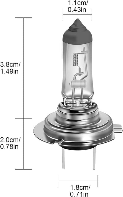 WinPower H7 Halogen Headlight Bulb, Super Bright Warm White 55W 4300K High Low Beam Fog Light Replacement Car Motorcycle PX26D Lamp, Pack of 2