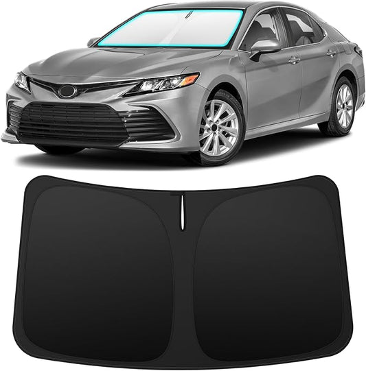 INSAUTO Custom Fit Windshield Sun Shade Accessories for Toyota Camry 2018-2024, Foldable Front Window Sunshade, UV & Heat Reflector, Keeps Interior Cool, Includes Storage Bag