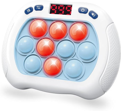 Intoypad Pop Game Light Up Fidget Toy for Kids, 6 Modes LED Screen Quick Push Controller Electric Fidget Popper Game Quick Push Bubble Sensory Games Birthday Toys for Kids Lightblue