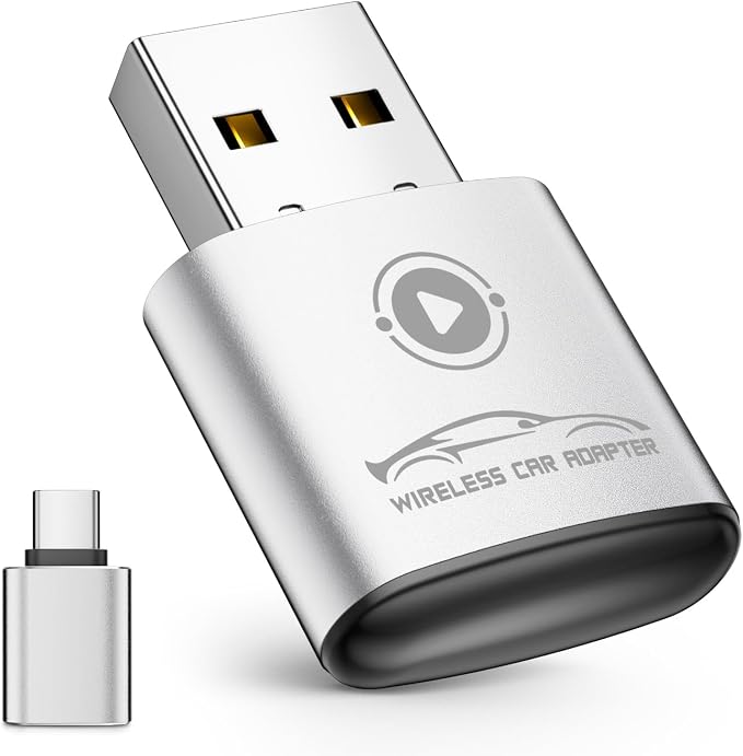 vnilrgle Wireless CarPlay Adapter for Apple iPhone（2026 Upgraded） Mini Design, Converts Factory Wired to Wireless Adapter for CarPlay, Plug and Play, Auto Connect Fast and Stable(White)