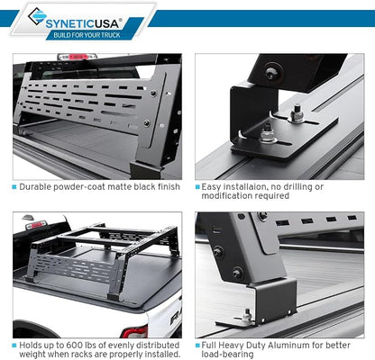Syneticusa ER Power Retract Hard Tonneau Cover with Rack Kit Fits 2004-2026 Ford F-150 6’7” (78.9”) Truck Bed Off Road Overlanding Retractable