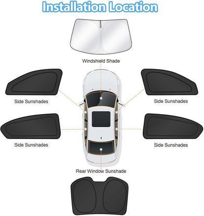 KUST Car Window Shades for 2013-2017 Honda Accord Accessories Windshield Sun Shade Side Rear Window Covers Sunshade Privacy Protection for Camping Blackout UV Block Full Set 6PCS