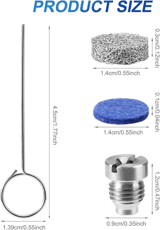 2 Sets 1.1mm Foam Cannon Orifice Filter Kits, Stainless Steel Premium 0.04in Cannon Orifice Nozzles Torch Tip and Maker Meshes Kit Practical Accessories for Raincovo Viking Snow Foam Lance (5 Layer)