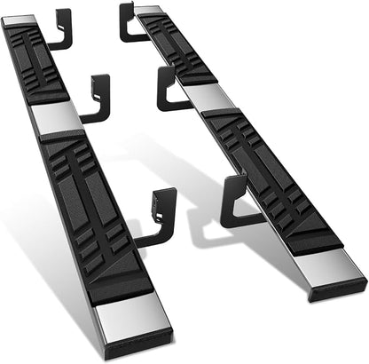 DNA Motoring 6.5" Flat Running Boards Side Step Nerf Rails Bars Compatible with 2004-2014 Ford F150, 2006-2008 Mark LT, Fits Crew Cab Models, STEPB-U-F15004-T1-C