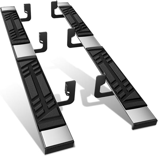 DNA Motoring 6.5" Flat Running Boards Side Step Nerf Rails Bars Compatible with 2004-2014 Ford F150, 2006-2008 Mark LT, Fits Crew Cab Models, STEPB-U-F15004-T1-C