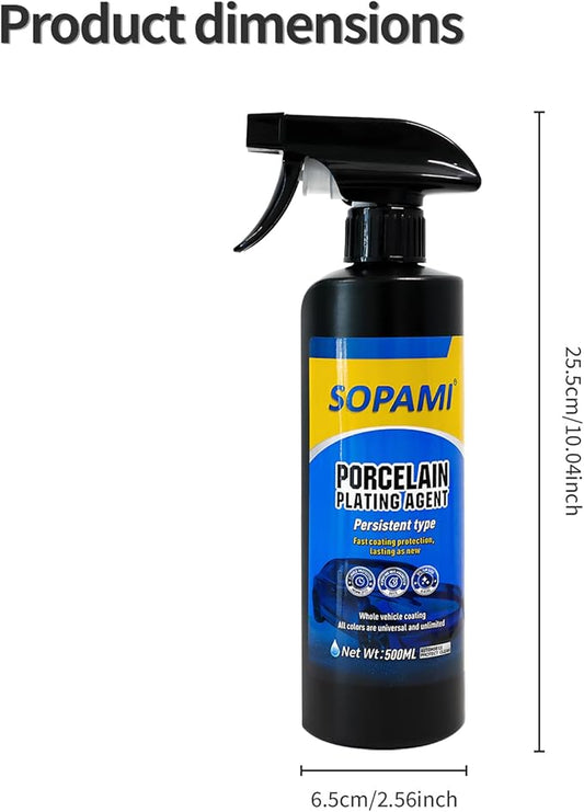 SOPAMI 2-Pack Advanced Car Coating Spray, Quick-Acting Polish & Wax for Scratch Removal, Waterless Wash, and Glass Oil Film Cleaning 17.6fl Oz/500ml