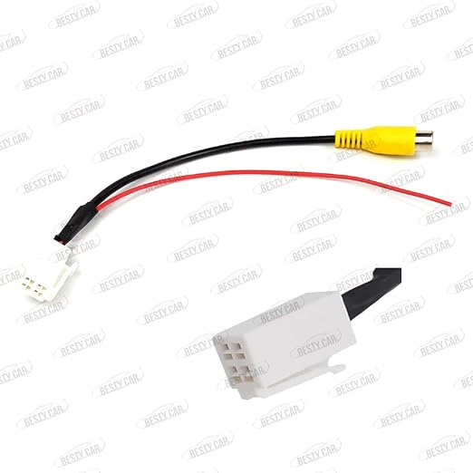 4Pin Fatory Car Radio Stereo Backup Rearview Reverse Camera RCA Video in Cable Converter Adapter Plug for Toyota Mazda Selected Models with Detected Cable